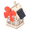 Miniatyrbillede 2 af 8: Solcelledrevet vindmølle træhus DIY børn videnskab pædagogisk eksperiment legetøj