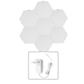 Miniatyrbillede 2 af 2: Innovativ sekskantet form DIY vægdekoration lampe hjem belysning til soveværelse stue dekoration 100V-240V7 lys med strømforsyning