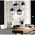 Miniatyrbillede 2 af 5: Hængelampe Design Retro Vintage Moderne Stil Transparent, Lysekrone Glasskærm Justerbar Reb Belysningsarmatur Spisestue Soveværelse