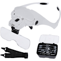 Miniatyrbild 1 av 4: Lupp med 2 LED-lampor 5 linser Luppförstoringsglas 1.0X,1.5X,2.0X,2.5X,3.5X för precisionsarbete, juvelerare,