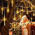 Miniatyrbillede 2 af 6: Faldende Regn Lys Meteorregn Lys Julelys 30cm 8 Rør 144 LED'er, Faldende Regndråbe Istap Lys Kæde til Juletræer Halloween