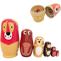 Miniatyrbild 2 av 7: Babushka Nesting Matryoshka Trädockor Ryska Nestingdockor Barnleksak Present i Djurform