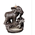 Miniatyrbilde 3 av 5: Elefant Røkelsesholder med 20 Refluks Røkelseskjegler, Asiatisk Keramisk Refluks Røkelsesbrenner Røkelsesholder