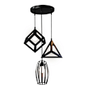 Miniatyrbillede 1 af 6: Retro Pendel Lysekrone E27 LED 40W Burform Industrielt Design Lampe Belysning Sort