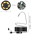 Miniatyrbilde 2 av 5: USB Endoskop for Android-telefon, datamaskin, 7 mm boreskop inspeksjonskamera vanntett med 6 LED-lys