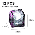 Pikkukuva 2 / 5: Valaisevat LED-jääpalat (12 kpl) Colorful slow flash