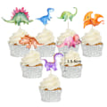 Miniatyrbillede 6 af 7: Dinosaur pynt, 42 stk. dinosaur cupcake pynt, dinosaur fest, dino tema, muffin pynt til dino tema fest, børnefødselsdag