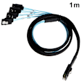 Pikkukuva 2 / 5: Mini SAS 36Pin (SFF-8087) uros - 4 SATA 7Pin naaras -kaapeli, Mini SAS -isäntä/ohjain - 4 SATA -kohde/taustalevy