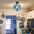 Miniatyrbilde 3 av 5: Industriell Taklampe Bur Kube Firkant Metall Jern Retro Gloss Pendellampe E27