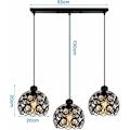 Miniatyrbilde 4 av 4: Pendellampe Moderne Krystall Lysekrone Metall Taklampe 3 Lamper for Soverom Stue Restaurant Svart