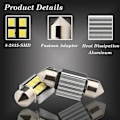 Pikkukuva 3 / 5: 31MM C5W LED-polttimo LED-sukkulapolttimo 2835 8SMD 6500k auton kattovalolle DC12V 10kpl