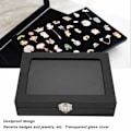 Miniatyrbild 7 av 8: Pin Display Case Ordnad Förvaring Transparent Dammtät Svart Badge Förvaringslåda för Hem Smycken Butik S