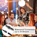 Miniatyrbild 4 av 5: 15M Guinguette utomhuslampor, LED utomhus ljusslingor med 26 E12 G40 plastglödlampor utomhus, IP45 vattentät Guinguette girlang för trädgård