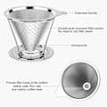 Miniatyrbilde 3 av 5: Gjenbrukbare kaffefiltre, permanent filter i rustfritt stål | Presisjonsfilter med dobbelt lag | Håndholdt kaffefilter | Kaffetrakter