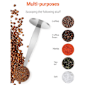 Miniatyrbillede 4 af 5: 2-i-1 Kaffemåleske i Rustfrit Stål med Tamper, Dobbeltfunktionel Kaffeske, Multifunktionel Skeholder, Kaffeværktøj til Måling og Tampning (sølv, 2 stk.)