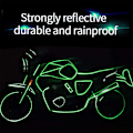 Miniatyrbillede 4 af 5: 5 stk. sikkerhedsreflekterende advarselsmærkater, vandtæt udendørs cykelfælg reflekterende mærkatrulle