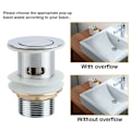 Miniatyrbild 4 av 5: SINK AVLOPPSSATS SIFON SIPHON POP-UP AVLOPPSVENTIL AVLOPP MED ÖVERFLÖDE