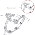 Miniatyrbild 2 av 4: Damring i 925 sterlingsilver med öppen justerbar bokstav A-Z ring smycken med presentask