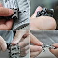 Miniatyrbillede 3 af 5: 29 i 1 Multi-Tool Armbånd Venligt Sort Blankt Armbånd Rustfrit Stål Armbånd Bærbart Udendørs Overlevelses Nødarmbånd