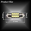 Miniatyrbild 2 av 5: 31MM C5W LED-lampa LED-pendellampa med 2835 8SMD 6500k för bilens innertak DC12V 10 st