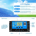 Miniatyrbild 4 av 5: 12V-24V MPPT Solcellsladdare Controller Panel Regler Daul USB Digital LCD