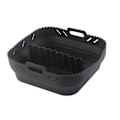 Miniatyrbillede 1 af 5: Airfryer Tilbehør Firkantet Airfryer Bageform med Silikonemåtte Airfryer Silikone Bageform, Sort
