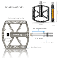 Miniatyrbillede 2 af 5: Cykepedaler med reflekser, 3 forseglede lejer, skridsikker CNC aluminium cykelplatform, 9/16 tommer pedaler til racercykel, MTB, E-cykel.