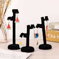 Miniatyrbilde 1 av 2: 3 stk./sett Skrivebordsdekor Ornament Ørepropp Øredobber Smykkevisningsstativ Oppbevaring (Svart)