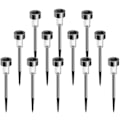Miniatyrbillede 1 af 5: Solcellelamper Udendørs, Vandtætte Udendørs Lamper i Rustfrit Stål - 12 stk., LED Landskabsbelysning Udendørs Solcellelamper Solcelledrevet Lys
