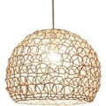 Miniatyrbilde 1 av 5: Rhafayre Lysekrone Pendellampe 25 Cm Landlig Retro Stil Håndvevd Rattan Hengelampe Bambus Lampeskjerm Stue Soverom Høydejusterbar