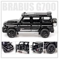 Pikkukuva 3 / 3: Musta Brabus G800 SUV-automalli valolla ja avattavalla ovella, musikaalinen simulaatioajoneuvo