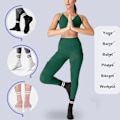 Miniatyrbild 5 av 7: Yogagripstrumpor, 3 par bomull halkfria strumpor damer greppstrumpor andningsbara greppstrumpor för hemträning gym pilates barre (3 färger)