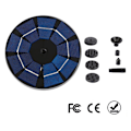 Miniatyrbilde 2 av 4: RedBen UG Solarfontene med 3W solcellepanel, innebygd 1200mAh batteri, solcelledam pumpe