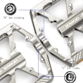Miniatyrbilde 3 av 5: Sykkelpedaler med reflekterende striper, 3 forseglede lagre, sklisikker CNC-aluminiumsykkelplattform, 9/16 tommer pedaler for landeveissykkel, MTB,