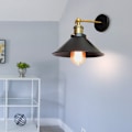 Miniatyrbillede 3 af 4: Sæt med 2 Retro Indendørs Væglamper Industrielle Lamper Jernbelysning Soveværelse Korridor Restaurant Sort