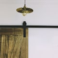 Miniatyrbild 5 av 5: 1,5M hårdvaruskena för skjutdörr - set Kit för hängande dörrsystem med hjul och skena - svart