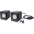 Miniatyrbillede 4 af 5: USB Stereo Højttalersystem med 3,5 mm lydstik til tilslutning til en bærbar, notebook eller stationær computer, lydstyrkekontrol