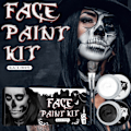 Miniatyrbillede 7 af 8: Halloween Ansigtsmalingssæt Sort og Hvid Højt Pigmenteret Ansigts- og Kropsmaling til DIY Cosplay Temafester