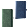 Miniatyrbillede 1 af 5: 2-pak Lined Journal Notebook, Hardcover PU Læder Notebook, A7, Lille Lomme Notebook Bulk