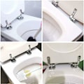 Pikkukuva 5 / 5: WC-istuimen saranakiinnikkeet, 2 kpl:n pakkaus WC-istuimen varaosasaranoita seoskiinnikkeillä