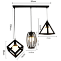 Miniatyrbillede 6 af 6: Retro Pendel Lysekrone E27 LED 40W Burform Industrielt Design Lampe Belysning Sort