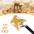 Miniatyrbillede 1 af 8: Hamstersele og snorsæt Kunstlæder Blød Let at Bære Rotte Gåsele Vest og Snorsæt med Klokker Gul