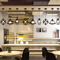 Miniatyrbillede 4 af 6: Retro Pendel Lysekrone E27 LED 40W Burform Industrielt Design Lampe Belysning Sort
