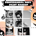 Miniatyrbilde 8 av 8: Halloween Ansiktsmalingssett Svart og Hvit Høyt Pigmentert Ansikts- og Kroppsmaling for DIY Cosplay Temafester