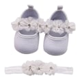 Miniatyrbild 1 av 5: Babyflicka skor mjuk sula floral nyfödd spädbarn Mary Jane flats dopklänningar skor Soled sandaler skor prinsesskor