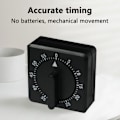 Miniatyrbillede 3 af 5: Timer Køkkenur med 80dB Alarm Lyd Nedtællingsur Hjemmebagning Madlavning Dampning Manuelt Ur Mekanisk Ur