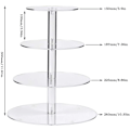 Miniatyrbillede 1 af 5: Cupcake Stand, 4-lags kageopsats, Rund akrylstander til bryllup, fest, fødselsdag, babyshower og kagedesserter