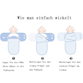 Miniatyrbild 4 av 6: Säckpåse baby swaddle kläder baby swaddle tygpaket med 2 swaddle filt gjord av 100% ekologisk bomull universell justerbar sovsäck filt