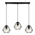 Miniatyrbillede 1 af 5: LED Pendel Loftlampe Fe Lampe Soveværelse Lysekrone 3 E27 Lysarmatur med Barholder, Sort