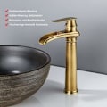 Miniatyrbillede 4 af 5: Antik Højt Badeværelsesarmatur Retro Vandfaldsarmatur Messingvask Enkelt Håndtag Badeværelsesarmatur Høj Tud Badeværelsesbatteri